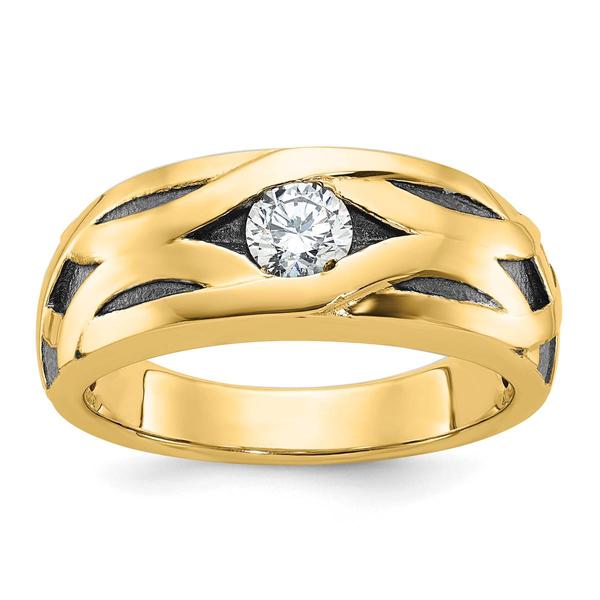 Mens Gentlemens Classics(tm) 14kt. Gold Satin 1/3ctw Diamond Ring