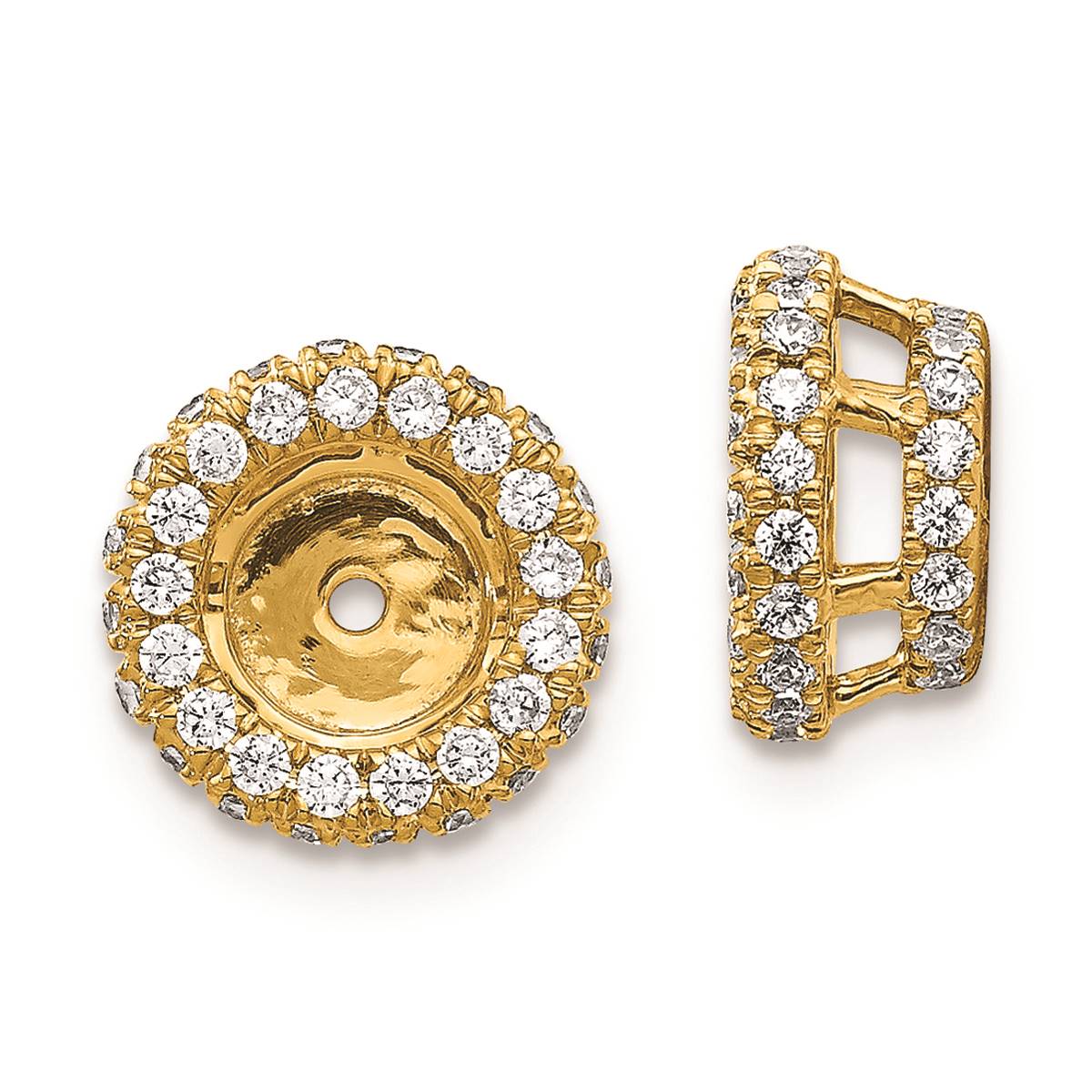 Pure Fire 14kt. Yellow Gold Lab Grown Diamond 5mm Earring Jackets
