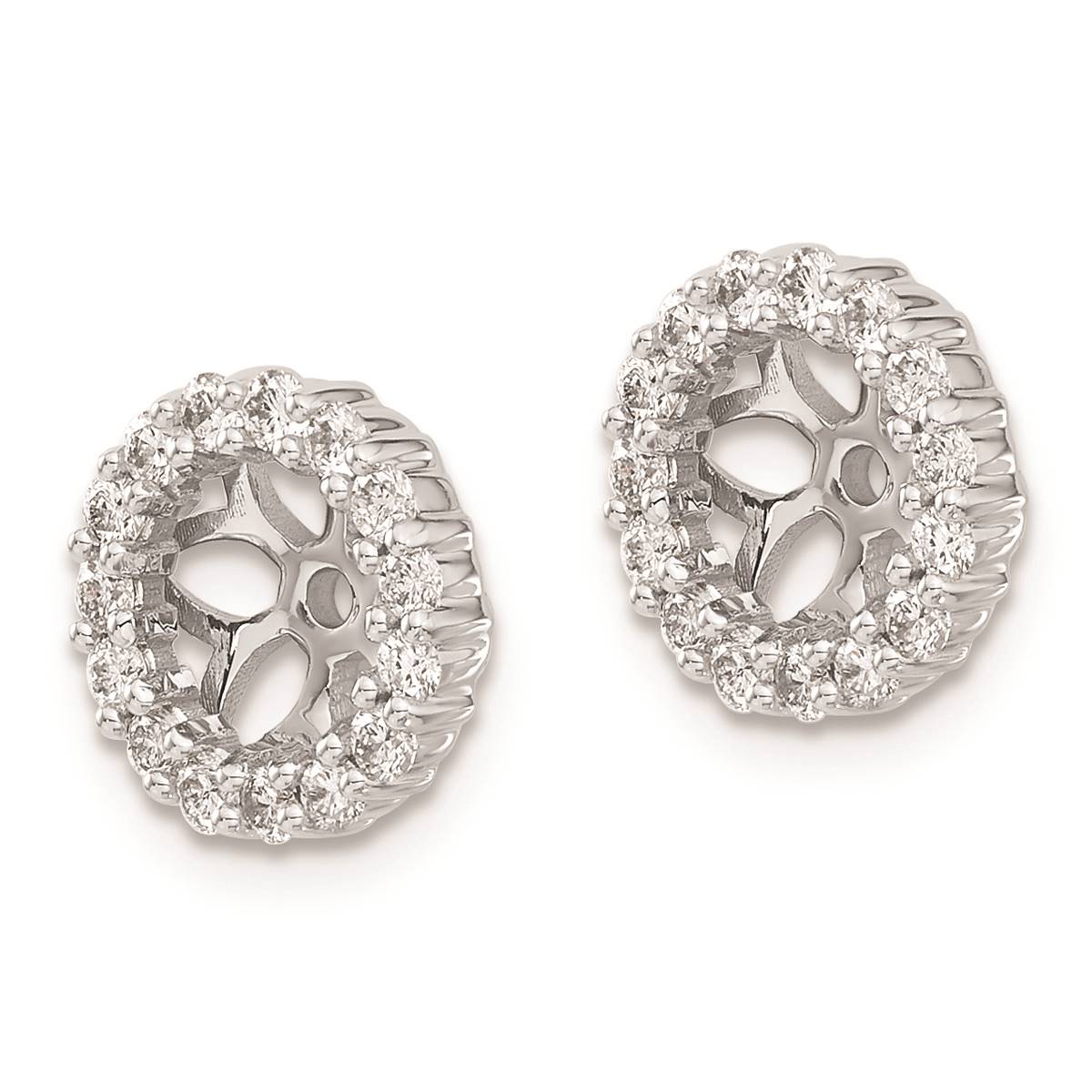 Pure Fire 14kt. White Gold Diamond 5.25mm Round Earring Jackets