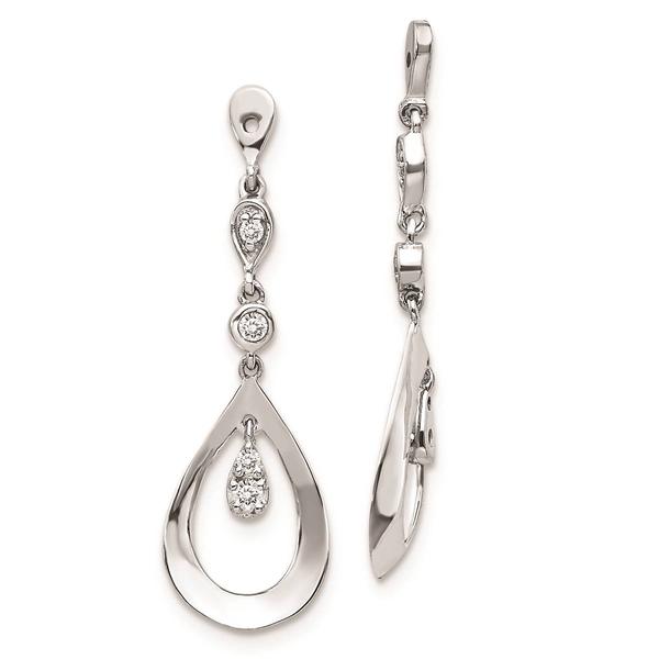 Pure Fire White Gold Lab Grown Diamond Teardrop Earring Jackets