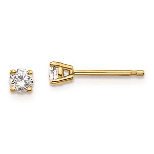 Pure Fire 14kt. Yellow Gold 1/10ctw Diamond 4-Prong Stud Earrings