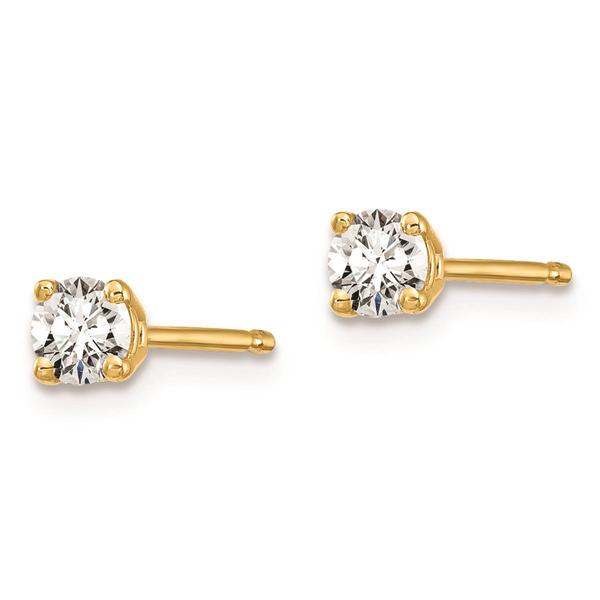 Pure Fire 14kt. Yellow Gold 1/5ctw. 4-Prong Diamond Stud Earrings alternate view