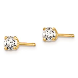Pure Fire 14kt. Yellow Gold 1/5ctw. 4-Prong Diamond Stud Earrings alternate view