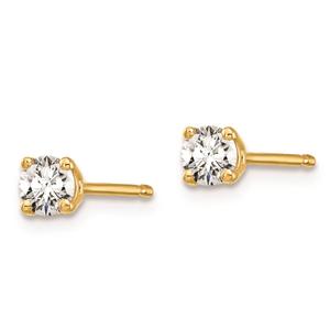 Pure Fire 14kt. Yellow Gold 4-Prong 1/4ctw. Diamond Stud Earrings alternate view
