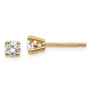 Pure Fire 14kt. Yellow Gold 4-Prong 1/3ctw. Diamond Stud Earrings