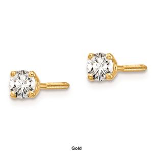 Pure Fire 14kt. Gold 1/5ctw. Diamond 4-Prong Screw Earrings alternate view