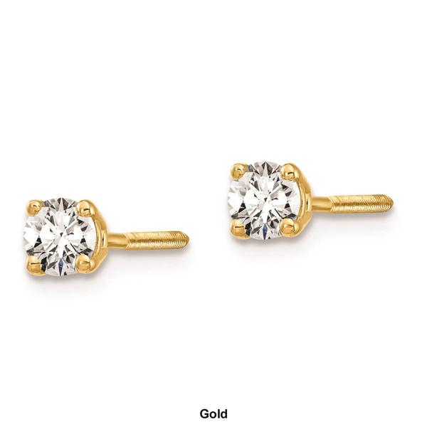 Pure Fire 14kt. Gold 1/4ctw. Diamond 4-Prong Screw Earrings alternate view