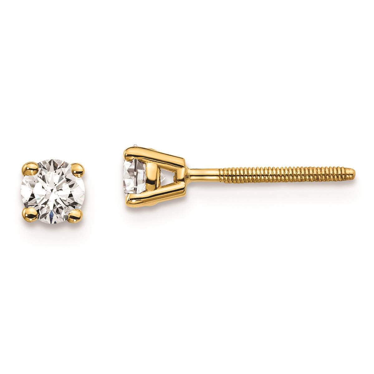 Pure Fire 14kt. Gold 1/3ctw. Diamond 4-Prong Screw Earrings