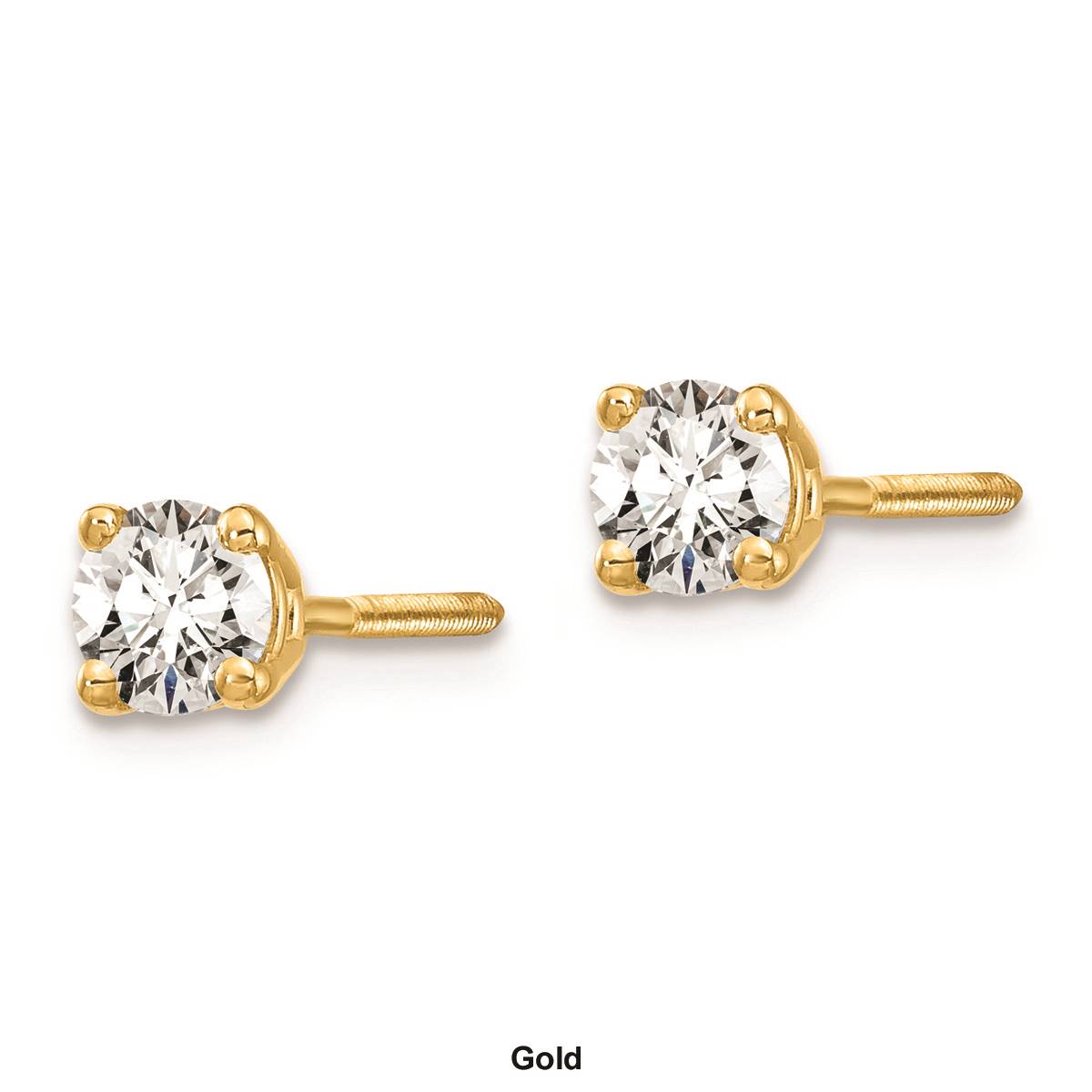 Pure Fire 14kt. Gold 1/3ctw. Diamond 4-Prong Screw Earrings