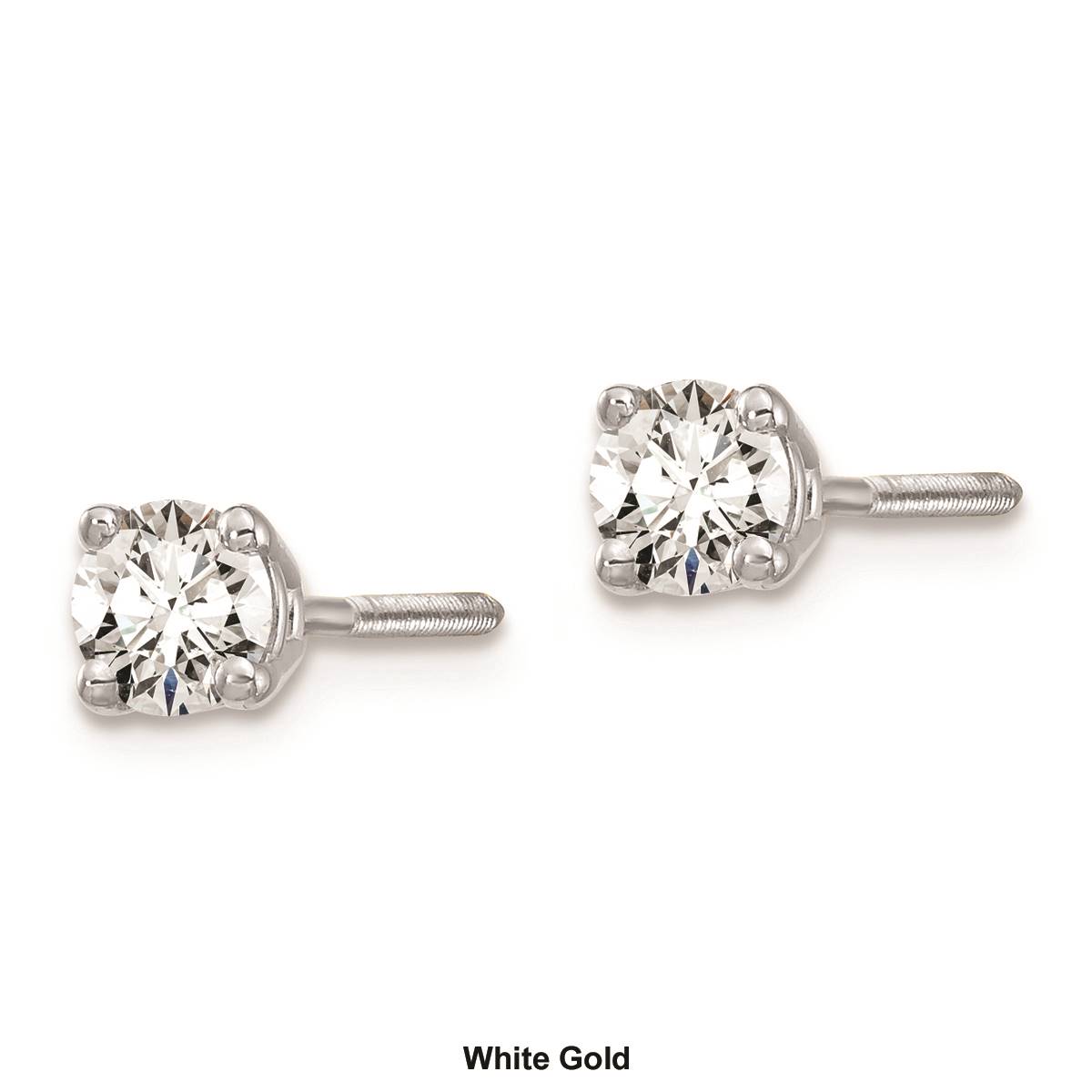 Pure Fire 14kt. Gold 1/3ctw. Diamond 4-Prong Screw Earrings