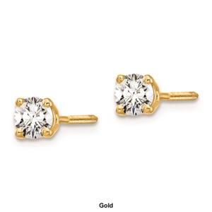 Pure Fire 14kt. Gold 1/3ctw. 4-Prong Diamond Screw Earrings alternate view