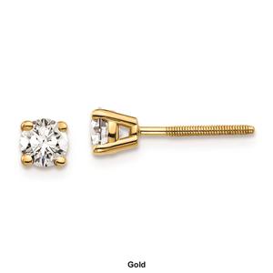 Pure Fire 14kt. Gold 1/2ctw. 4-Prong Diamond Screw-Back Earrings alternate view