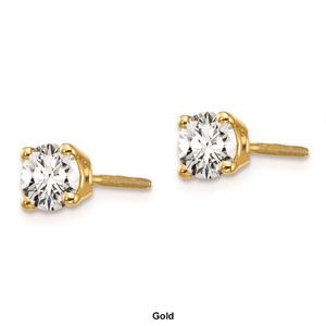 Pure Fire 14kt. Gold 2/3ctw. 4-Prong Diamond Screw-Back Earrings alternate view
