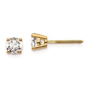 Pure Fire 14kt. Gold 2/3ctw. Diamond Screw-Back 4-Prong Earrings