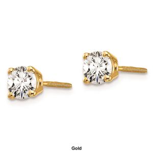 Pure Fire 14kt. Gold 3/4ctw. 4-Prong Diamond Screw-Back Earrings alternate view