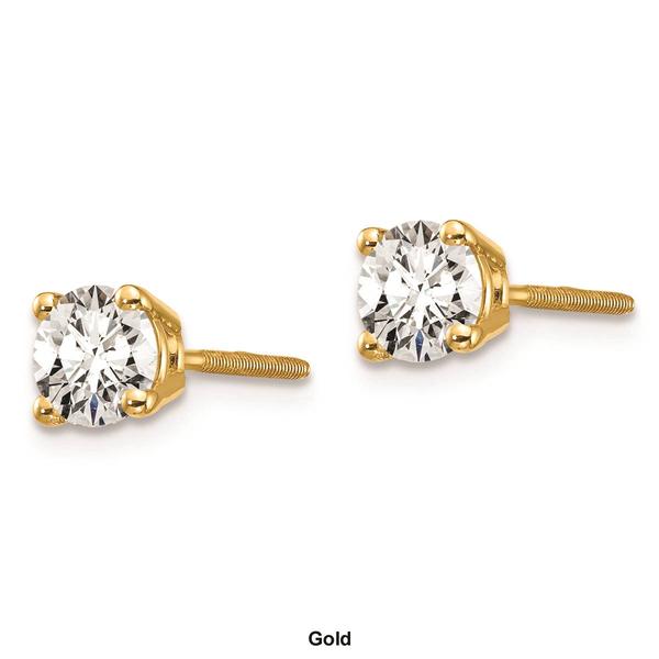 Pure Fire 14kt. Gold 3/4ctw. 4-Prong Diamond Screw-Back Earrings alternate view