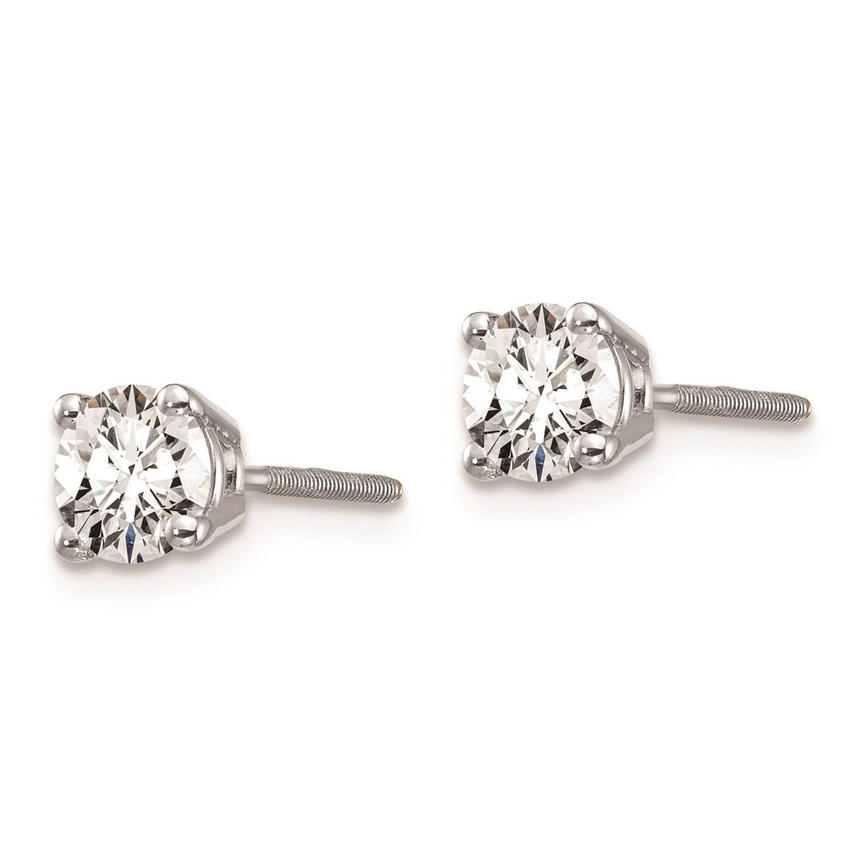 Pure Fire 14kt. White Gold 3/4ctw. 4-Prong Diamond Screw Earrings