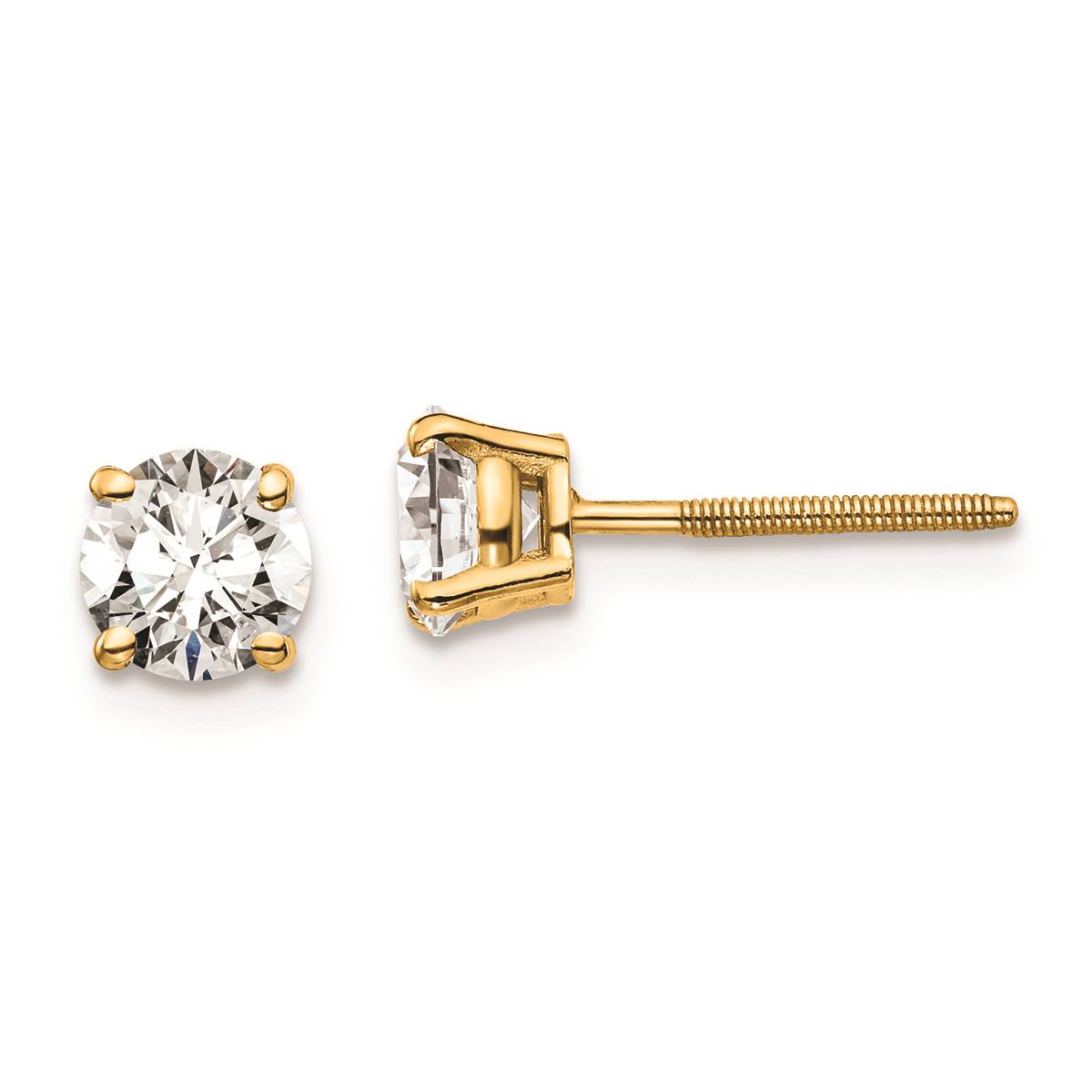 Pure Fire 14kt. Gold Certified 1ctw. Diamond Screw Back Earrings