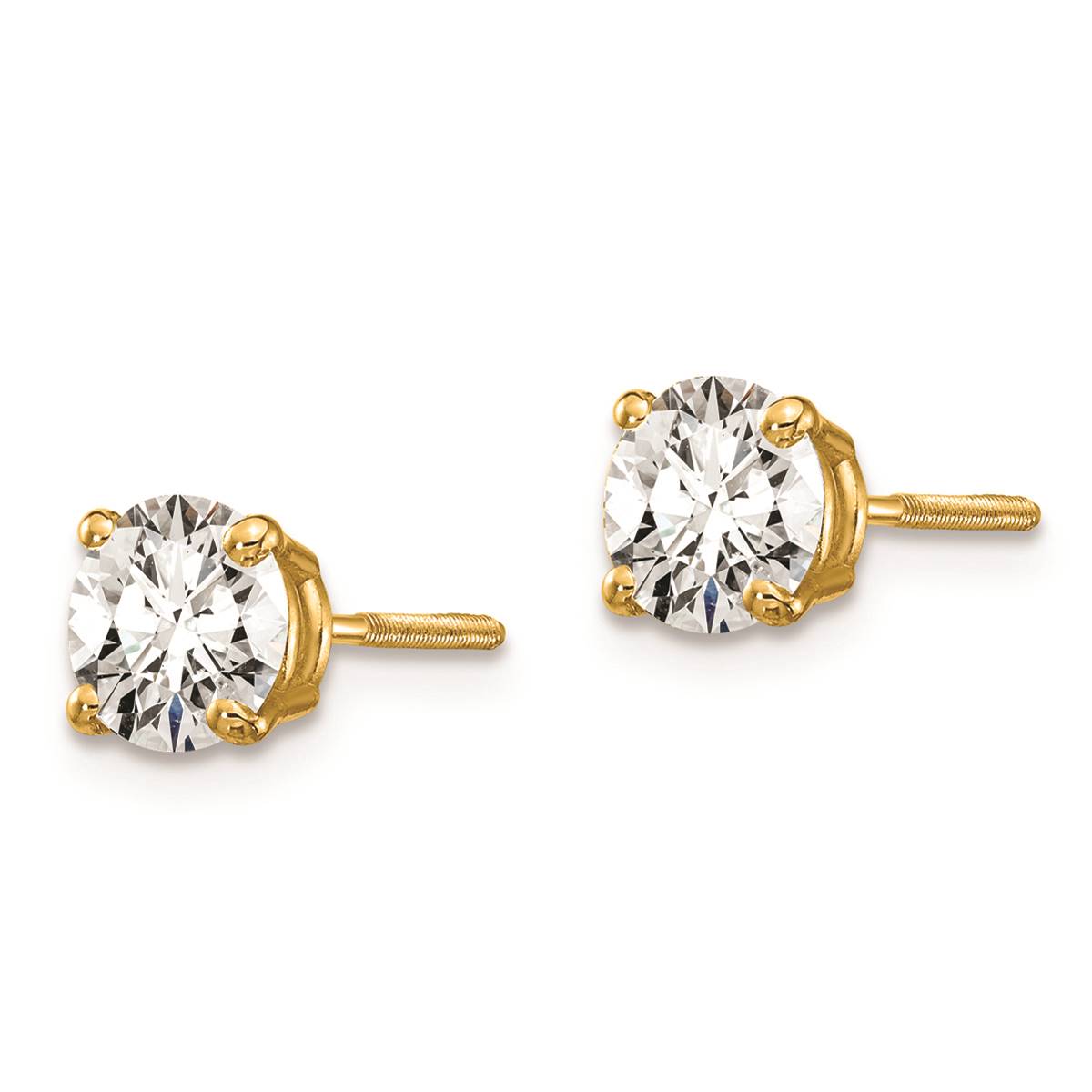 Pure Fire 14kt. Gold Certified 1ctw. Diamond Screw Back Earrings