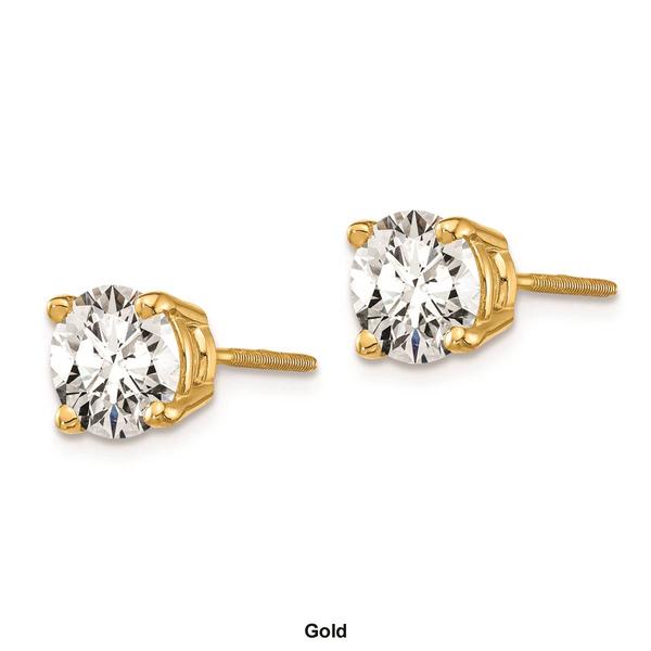 Pure Fire 14kt. Gold 1 1/2ctw 4-Prong Diamond Screw-Back Earrings alternate view