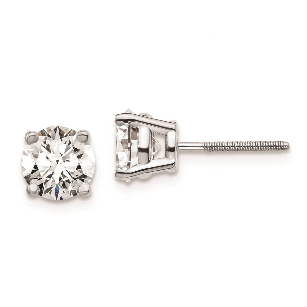 Pure Fire 14kt. White Gold 2ctw. Certified Diamond Screw Earrings