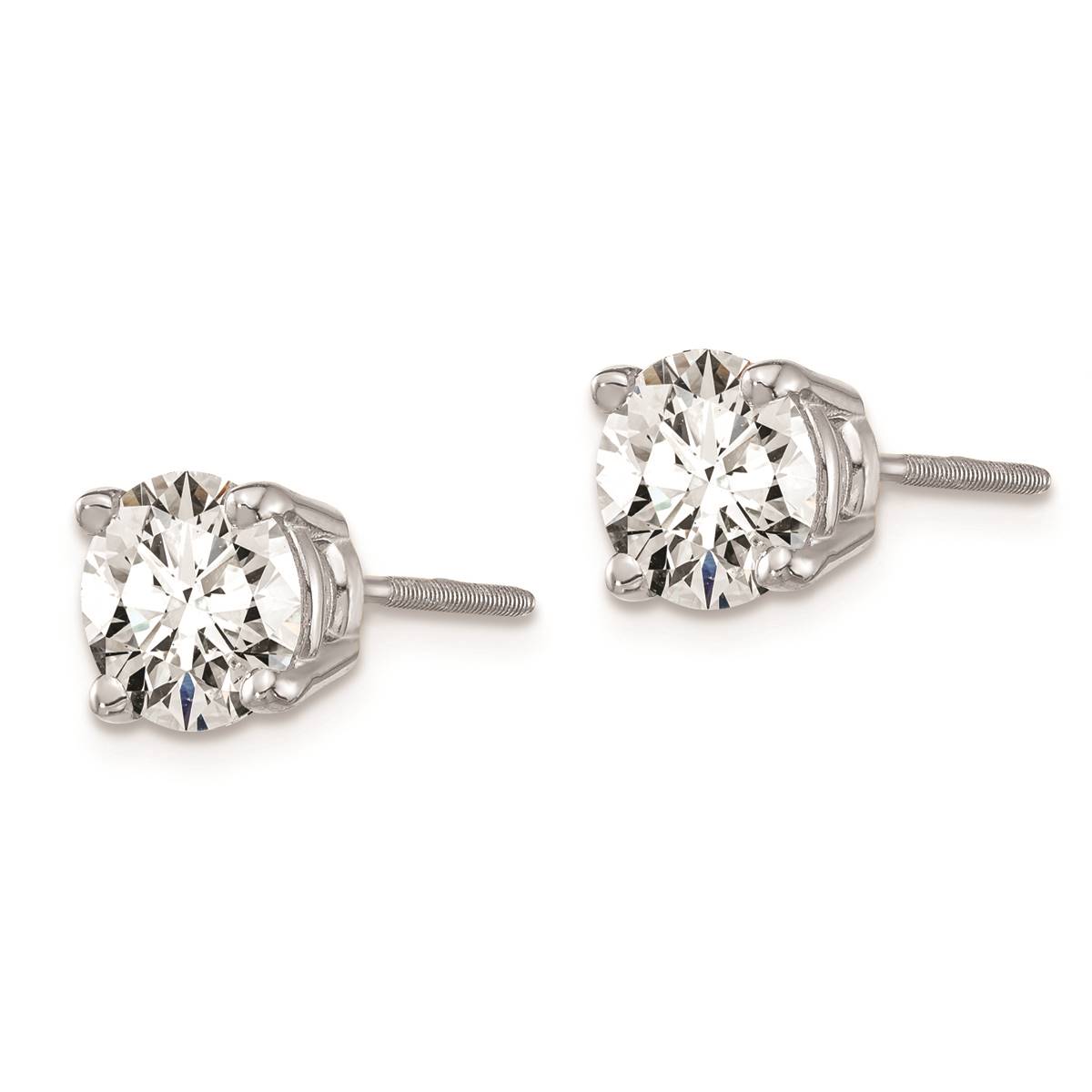 Pure Fire 14kt. White Gold 2ctw. Certified Diamond Screw Earrings