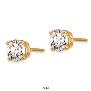 Pure Fire 14kt. Gold 2ctw. 4-Prong Diamond Screw-Back Earrings alternate view