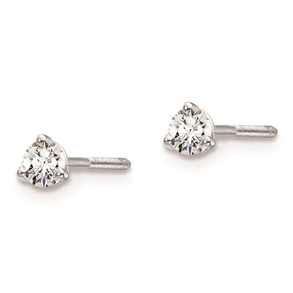 Pure Fire 14kt. White Gold Screwback 1/5ctw. Lab Diamond Earrings alternate view