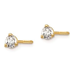 Pure Fire 14kt. Gold 1/4ctw. Lab Grown Diamond Screw Earrings alternate view