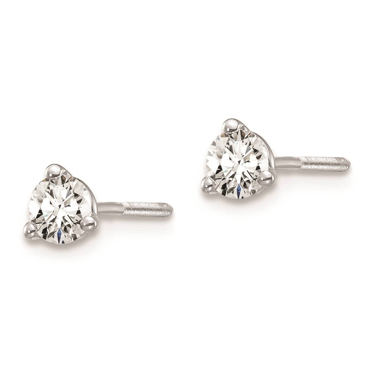 Pure Fire 14kt. White Gold Certified Lab Grown Diamond Earrings