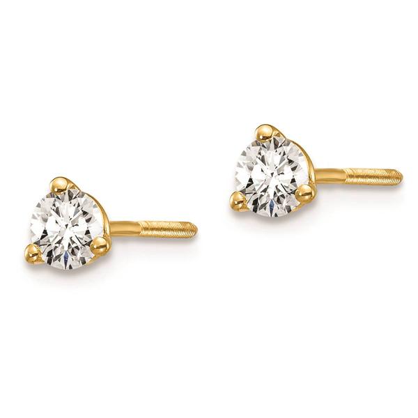 Pure Fire 14kt. Gold 1/3ctw. Certified Lab Diamond Screw Earrings alternate view