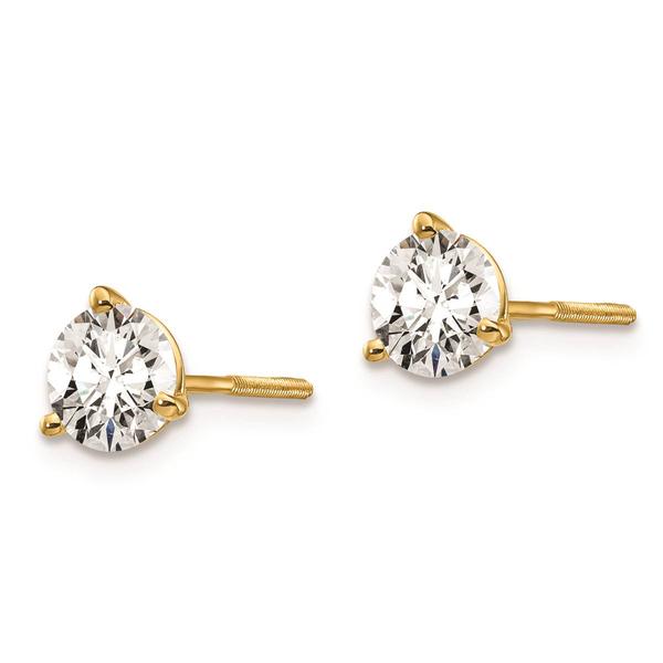 Pure Fire 14kt. Yellow Gold 1ctw. Screwback Diamond Earrings alternate view