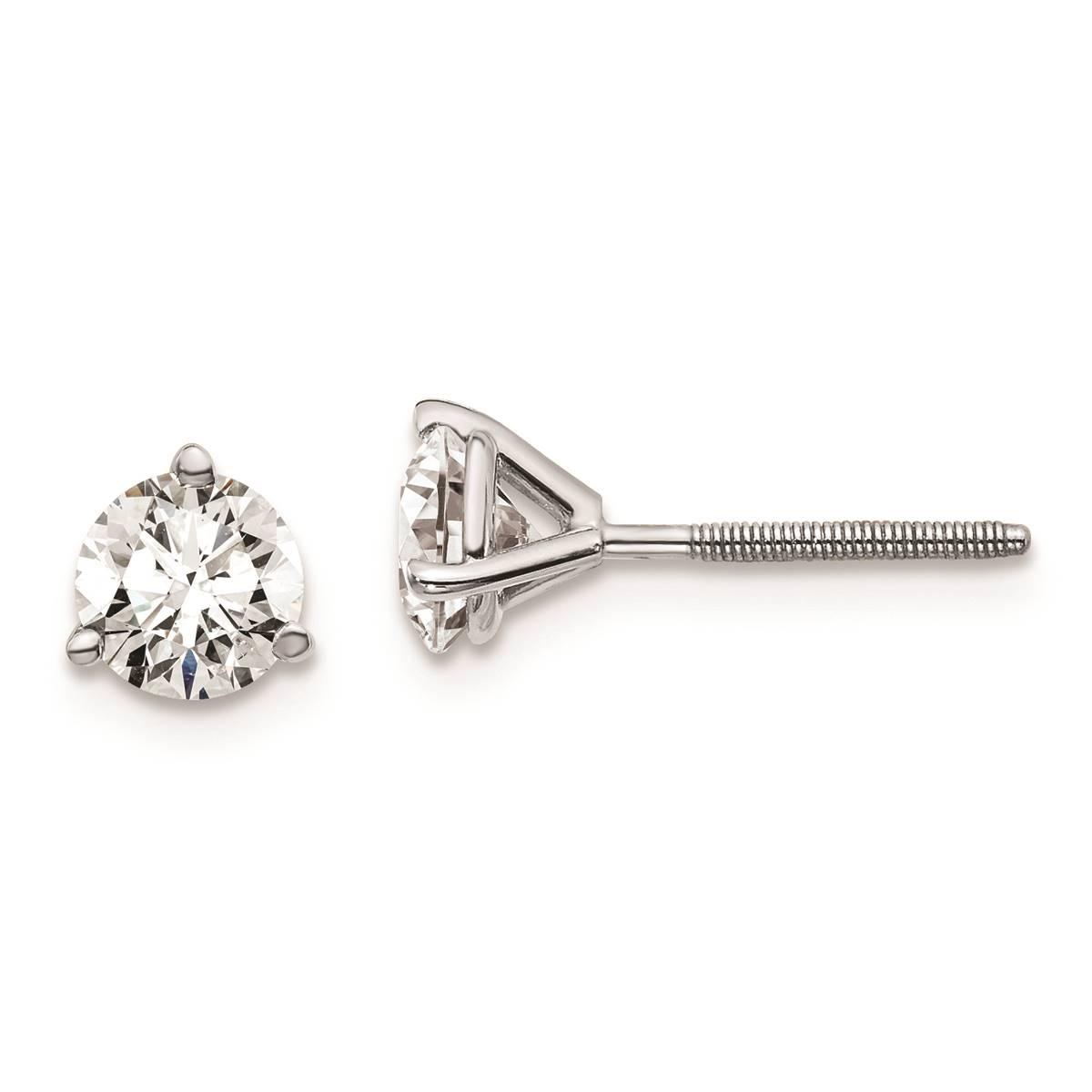 Pure Fire 14kt. White Gold 1ctw. Screwback Diamond Earrings