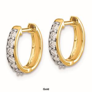 Pure Fire 14kt. Gold 1/4ctw. Lab Grown Diamond Hoop Earrings alternate view