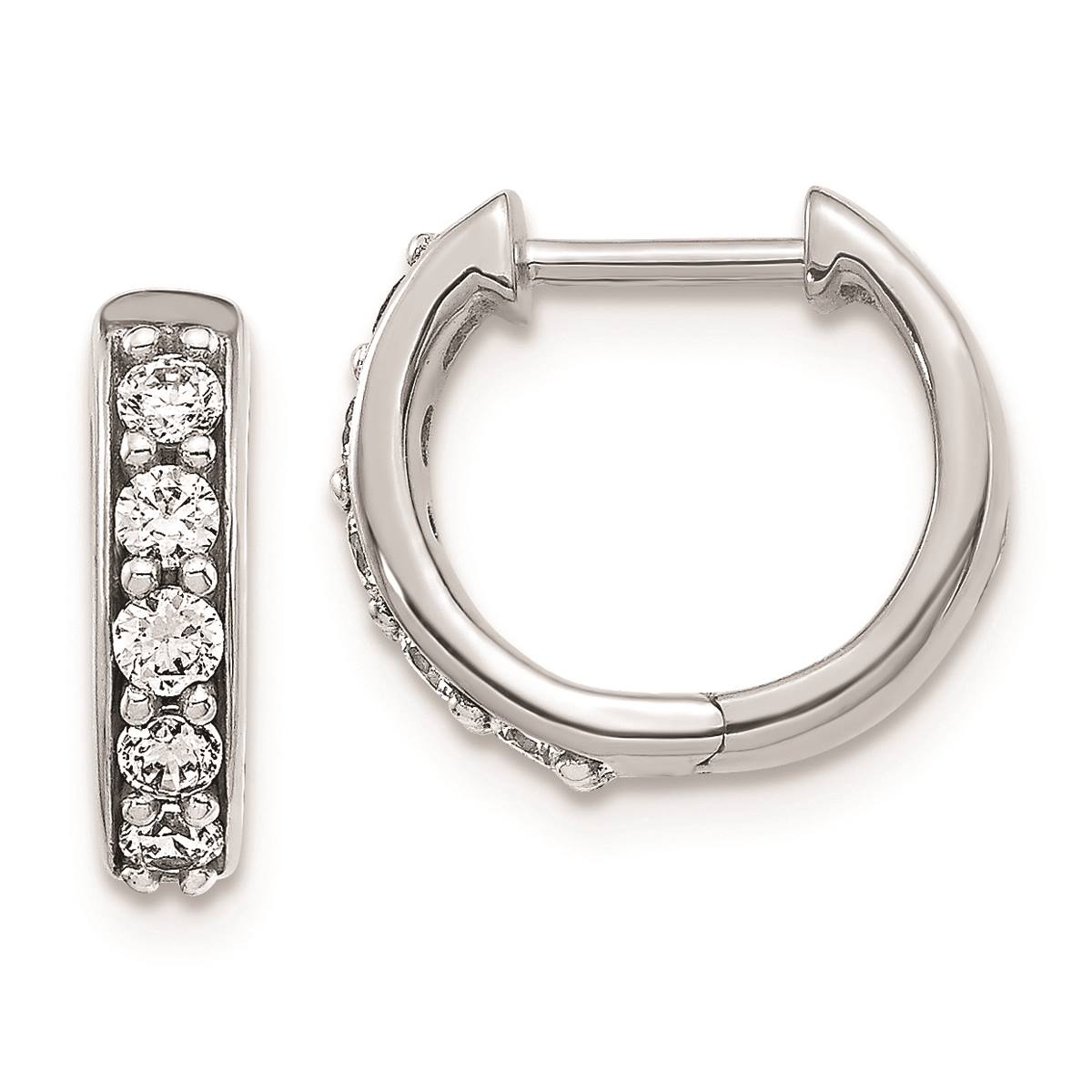 Pure Fire 14kt. Gold Lab Grown Diamond Hinged Hoop Earrings