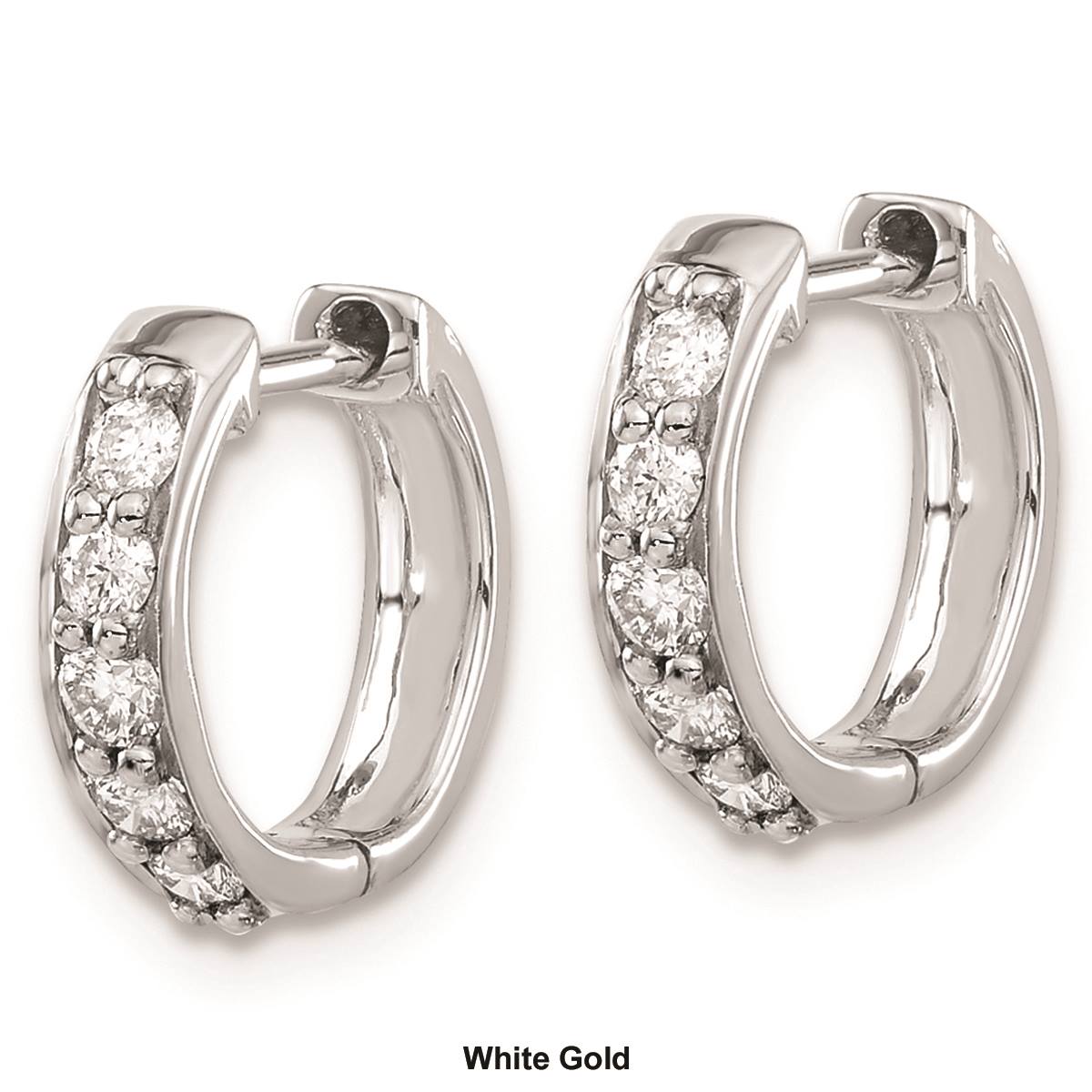 Pure Fire 14kt. Gold Lab Grown Diamond Hinged Hoop Earrings