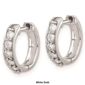 Pure Fire 14kt. Gold Lab Grown Diamond Hinged Hoop Earrings alternate view
