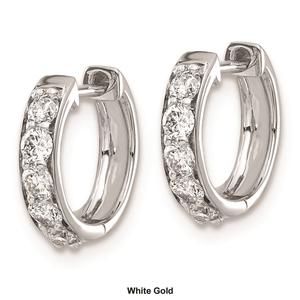 Pure Fire 14kt Gold 1/2ctw Lab Grown Diamond Hinged Hoop Earrings alternate view