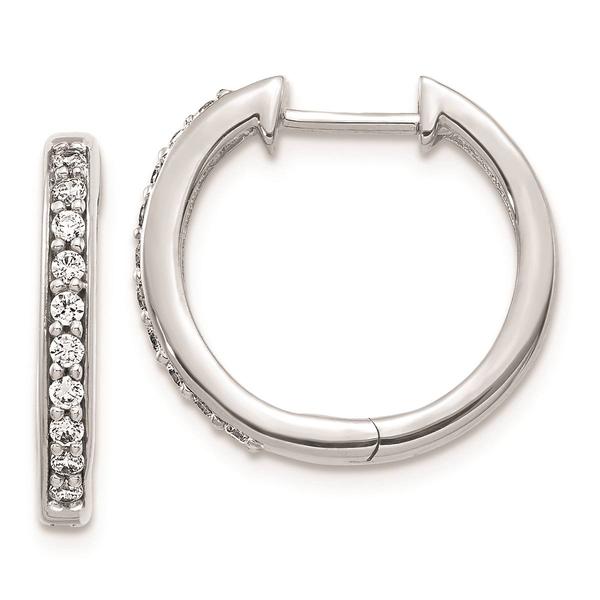 Pure Fire 14kt White Gold 1/4ctw. Lab Grown Diamond Hoop Earrings