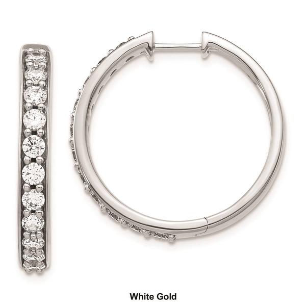 Pure Fire 14kt. Gold 1 1/2ctw. Diamond Polished Hoop Earrings alternate view