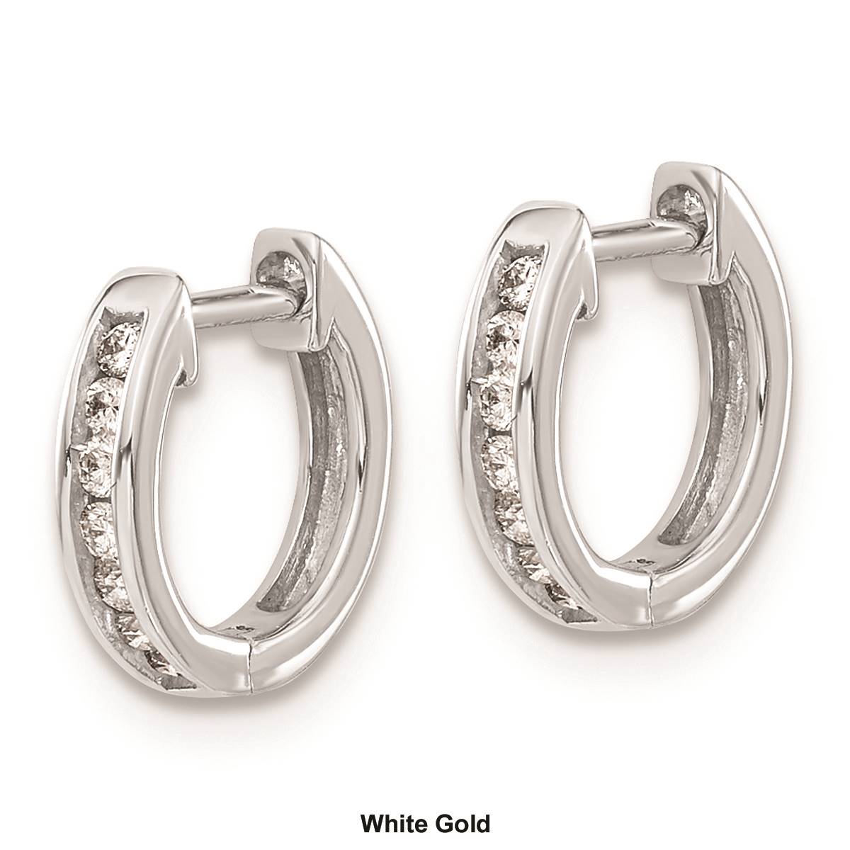 Pure Fire 14kt. Rose Gold Diamond Hinged Hoop Earrings