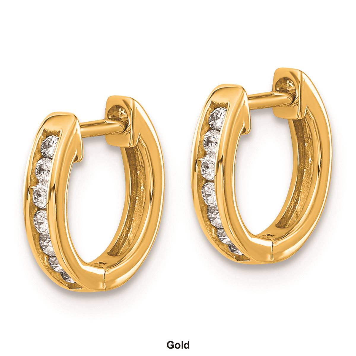 Pure Fire 14kt. Rose Gold Diamond Hinged Hoop Earrings