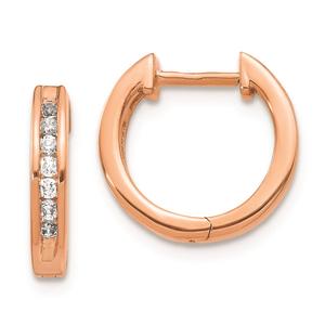 Pure Fire 14kt. Rose Gold 1/4ctw. Diamond Hinged Hoop Earrings