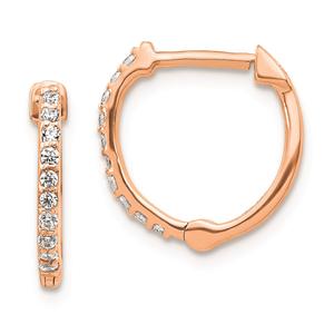 Pure Fire 14kt. Rose Gold 1/5ctw. Diamond Hinged Hoop Earrings