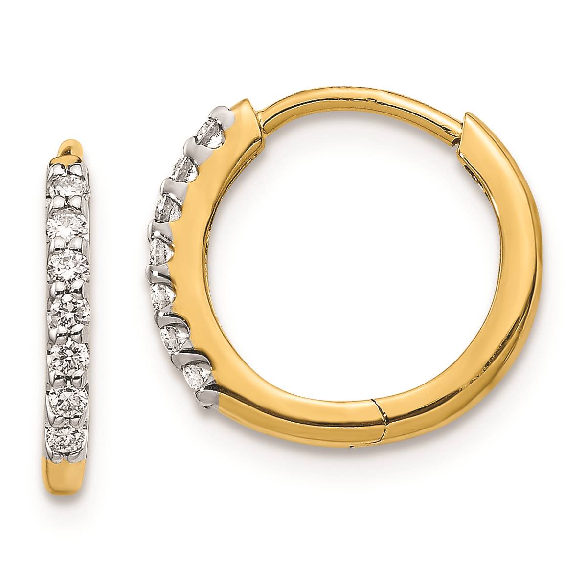 Pure Fire 14kt. Gold Lab Grown Diamond 11.86mm Hoop Earrings