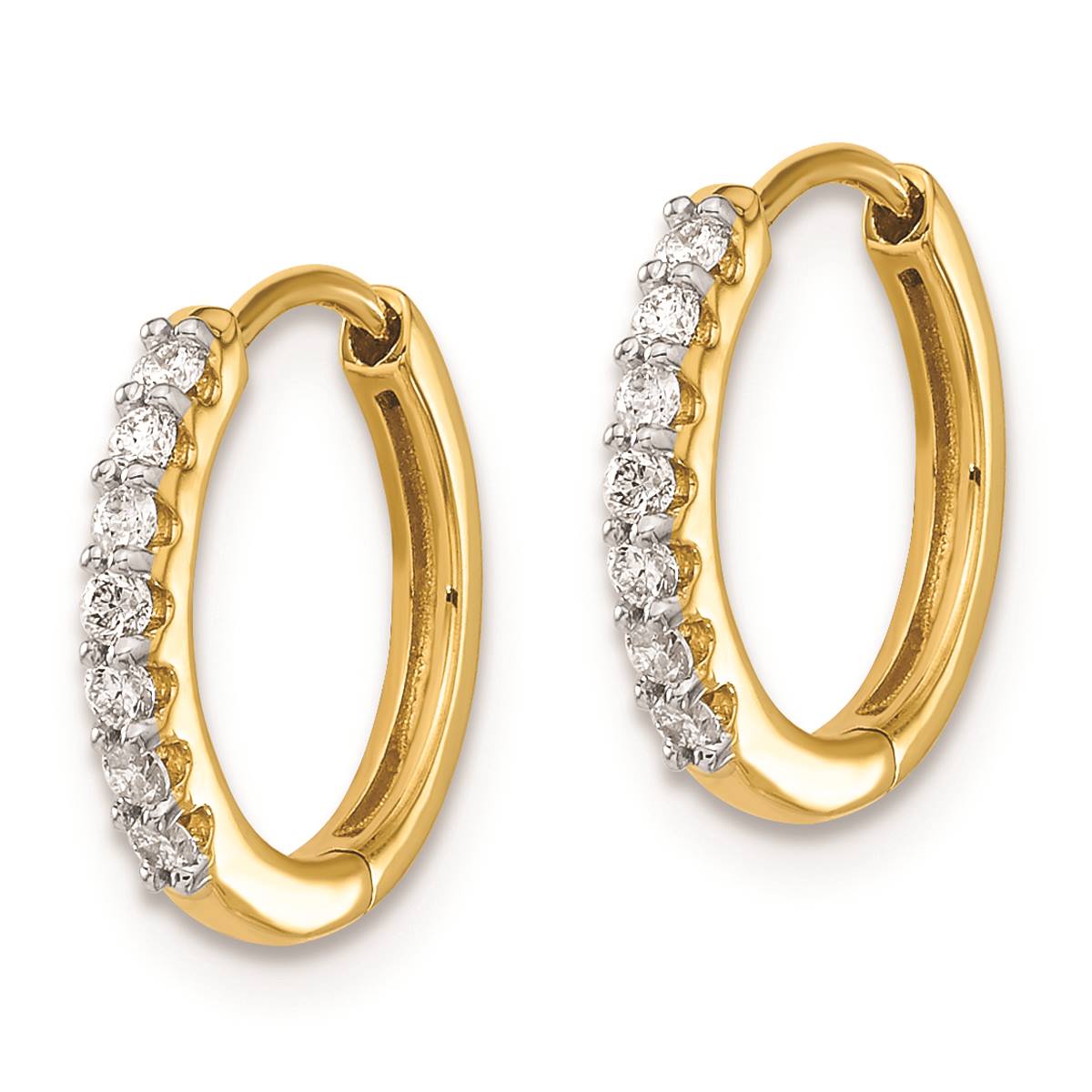 Pure Fire 14kt. Gold Lab Grown Diamond 11.86mm Hoop Earrings