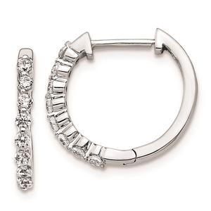 Pure Fire 14kt. White Gold 1/3ctw. Diamond Hinged Hoop Earrings