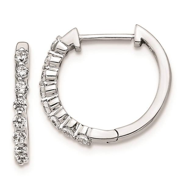 Pure Fire 14kt. White Gold 1/3ctw. Diamond Hinged Hoop Earrings