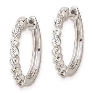 Pure Fire 14kt. White Gold 1/3ctw. Diamond Hinged Hoop Earrings alternate view