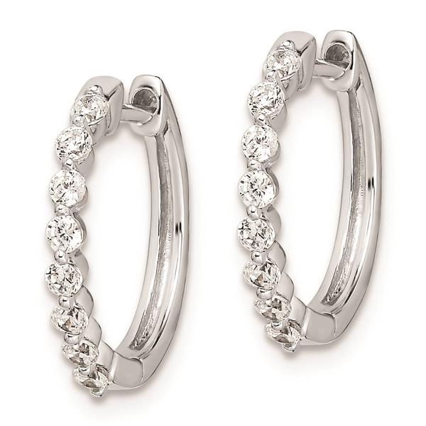 Pure Fire 14kt. White Gold 1/3ctw. Diamond Hinged Hoop Earrings alternate view
